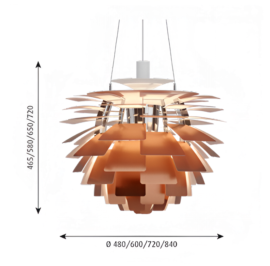 Технические данные и чертежи Подвесные светильники модель PH Artichoke от фабрики Louis Poulsen